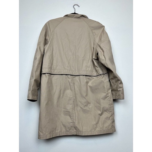Ashton Cove Tan midi Trench jacket- Button front sz 8 fall jacket staple - Picture 6 of 11